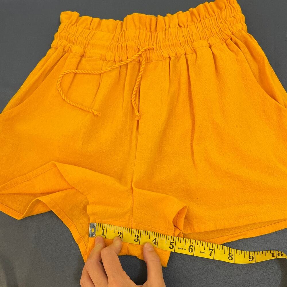 Abound Drawstring‎ Elastic Waist Casual Shorts with Pockets Color Orange Size S - Picture 4 of 6
